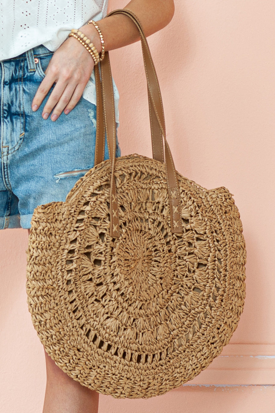 Bolso de Playa de Paja Trenzada para Mujer.