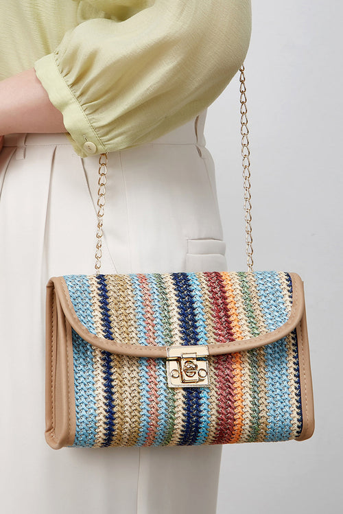 Bolso Clutch Trenzado Multicolor