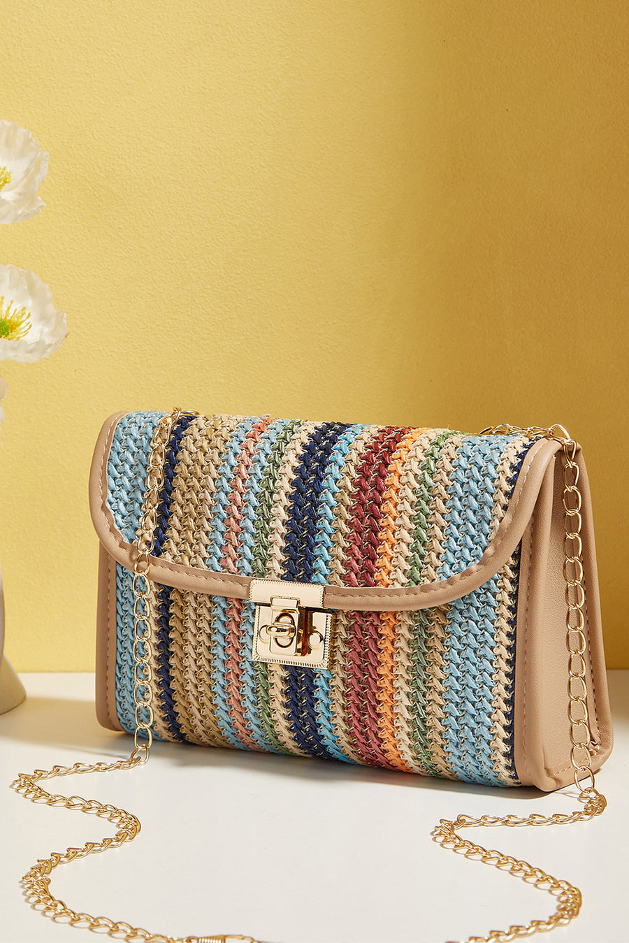 Bolso Clutch Trenzado Multicolor