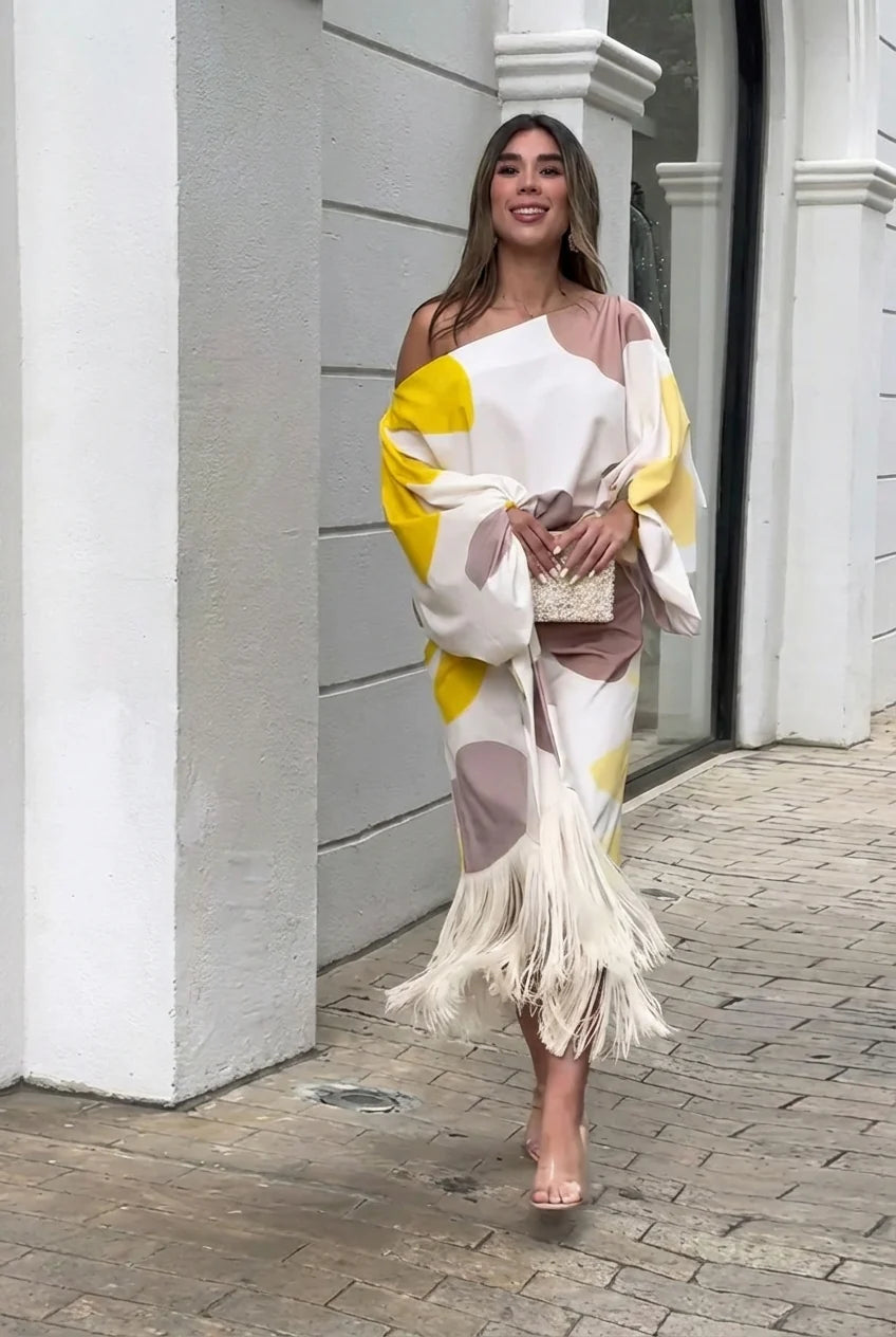 Daniela|Conjunto de dos piezas con flecos.