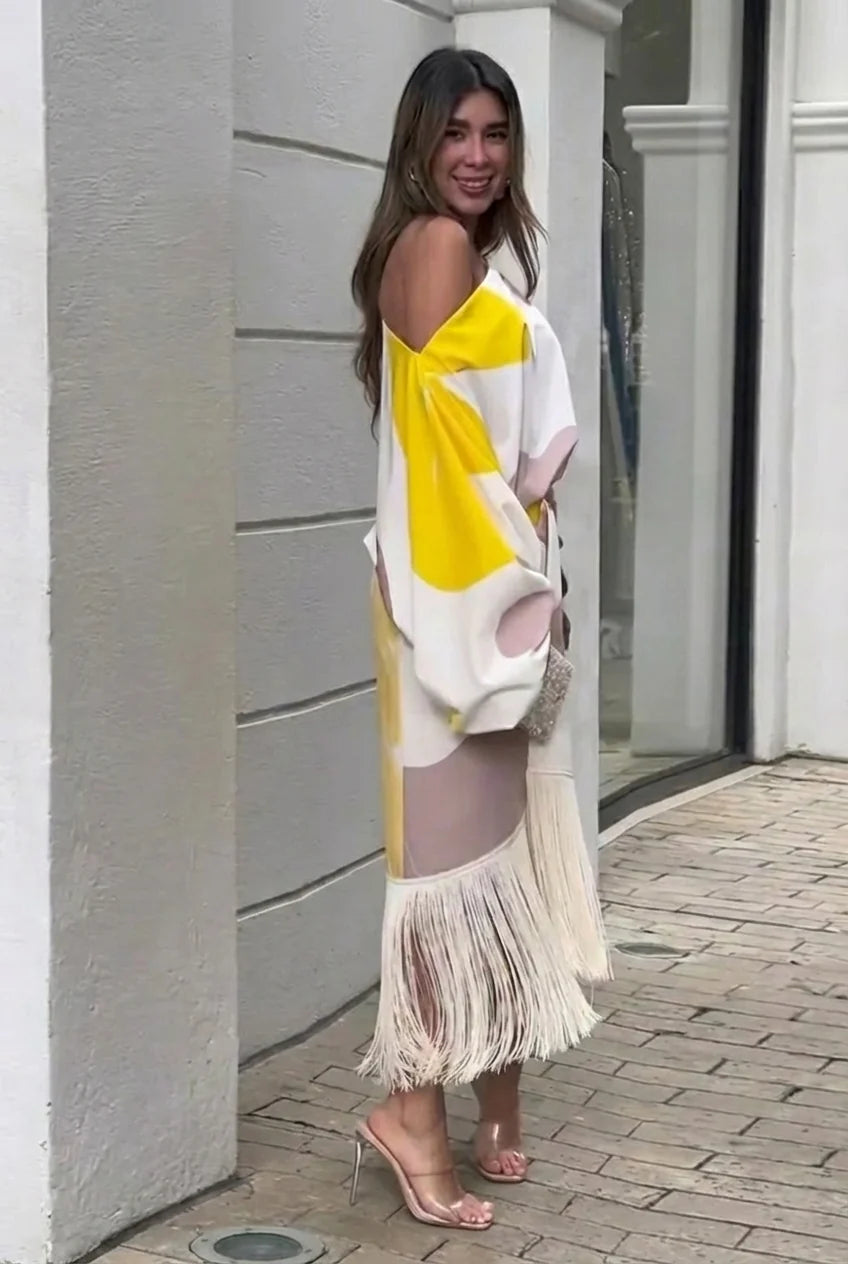 Daniela|Conjunto de dos piezas con flecos.